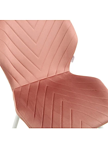DC828 Стул мягкий, ПЫЛЬНО-РОЗОВЫЙ#G62-23 велюр, каркас металл белый КРУГЛЫЙ