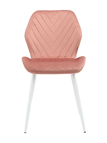 DC828 Стул мягкий, ПЫЛЬНО-РОЗОВЫЙ#G62-23 велюр, каркас металл белый КРУГЛЫЙ
