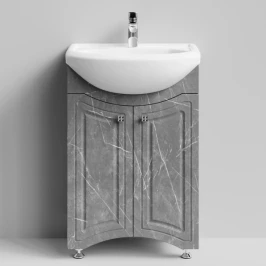 Тумба Адам 55 напольный, Мрамор Серый софт тач ПВХ 4044-1 Vodok с раковиной в комплекте