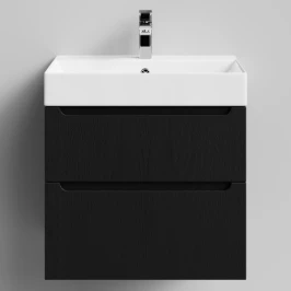 Тумба Бонум 1, 60 подвесной, Дуб цвет 27 Vodok с раковиной в комплекте