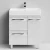 Тумба Мальта 70 напольный, ящики и дверь, Белый камень ПВХ 57805, правый Vodok с раковиной в комплекте