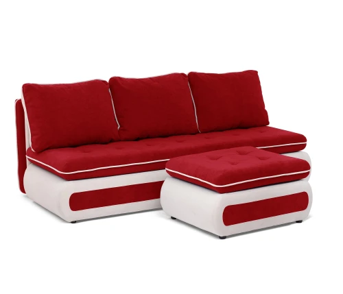 Пуф Оскар, велюр красный