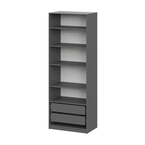 Шкаф распашной с наполнением (5 полок + 2 ящика) ШК 5 (800), Графит