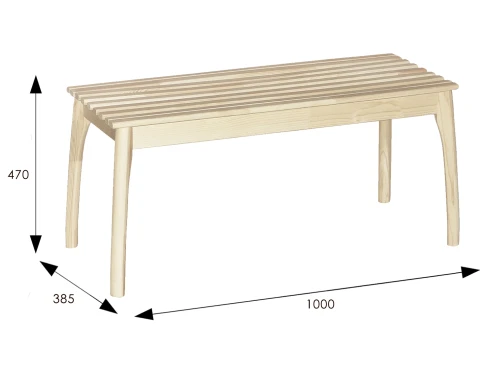 Скамья для прихожей массив, каркас лак