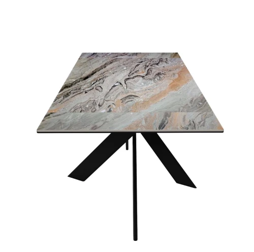 Стол DikLine EKX160, Керамика Venetian Brown Light глянец (К4), опоры черные (2 уп.)