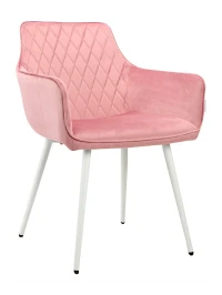 DC835 Стул мягкий с подлокотниками, РОЗОВЫЙ#G62-86 велюр, каркас металл белый DC835 Стул мягкий с подлокотниками, РОЗОВЫЙ#G62-86 велюр, каркас металл белый