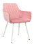DC835 Стул мягкий с подлокотниками, РОЗОВЫЙ#G62-86 велюр, каркас металл белый