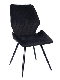 DC230 Стул мягкий, ЧЕРНЫЙ#M420-48 велюр, каркас металл, черный КРУГЛЫЙ