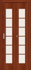 Межкомнатная складная дверь 2С Л-11 (ИталОрех) Сатинато