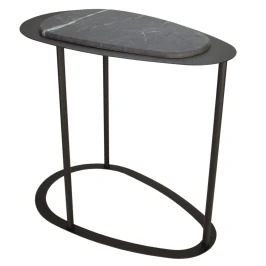 Стол журнальный МеталлАрт М024 черный мрамор/черный