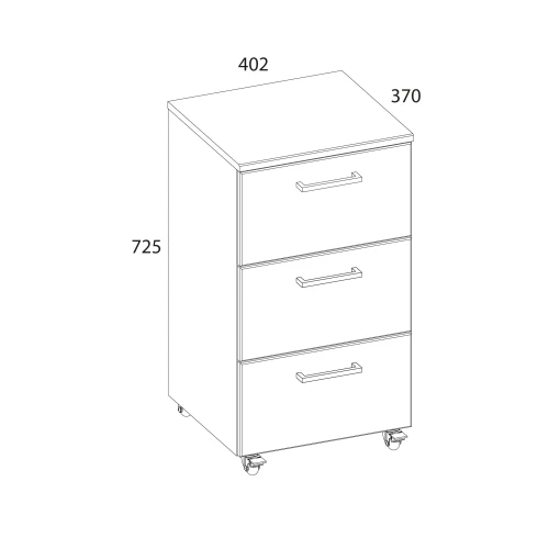DOORSET, Тумба выкатная 3S. Цвет ДУБ НАВАРРА