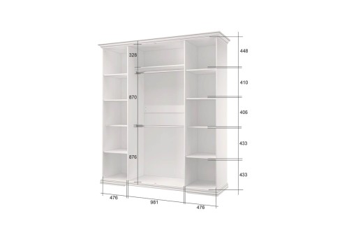 SEVILLA, Корпус шкафа 4DG. Цвет БЕЛЫЙ