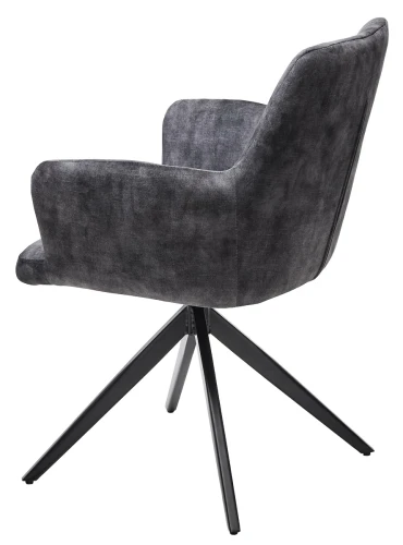Стул DANTE 360 град.поворот UF912-06В античный серый, велюр без "пальчиковый"/черный, ®DISAUR