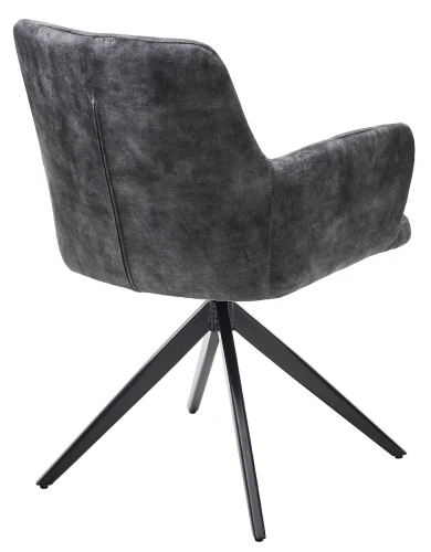 Стул DANTE 360 град.поворот UF912-06В античный серый, велюр без "пальчиковый"/черный, ®DISAUR