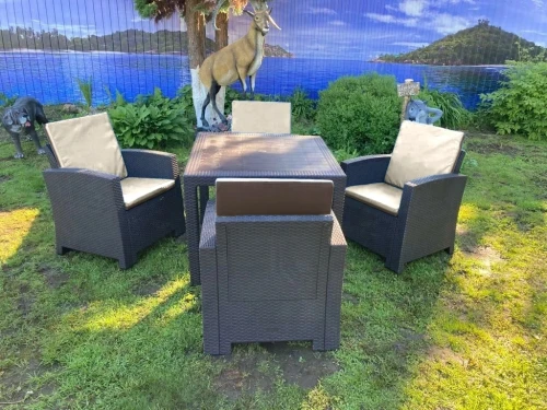 Комплект мебели под искусственный ротанг для отдыха Калифорния «California 4+1» с подушками на спину