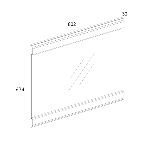 Зеркало навесное, TORINO, цвет белый