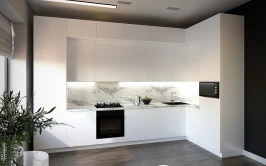 Угловая модульная кухня Идеалиста Royal 3900х1700 Blanco МДФ эмаль