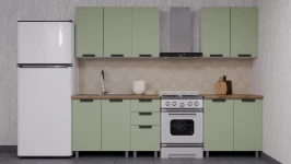 Готовая кухня ГК Аленушка 2м Лаванда Фисташка/Фисташка,скоба черный,сонома Готовая кухня ГК Аленушка 2м Лаванда Фисташка/Фисташка,скоба черный,сонома