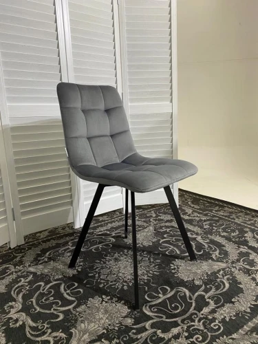 Стул CHILLI SQUARE BLUVEL-14 серый, велюр / черный каркас М-City