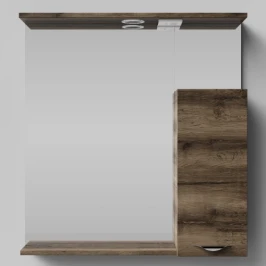 Зеркало Марко 75, ручки Хром, Дуб крымский коричневый ПВХ 131005-9005, правый