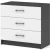 Комод «Чикаго» 3ящ Антрацит/Белый