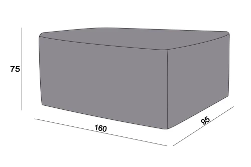 Защитный чехол на стол Латте 160×95×75 см, цвет серый