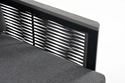 "Сан Ремо" кресло плетеное из роупа садовое, каркас алюминий темно-серый, роуп серый, ткань серая