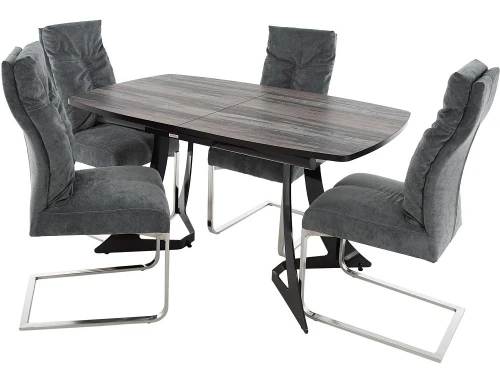 Обеденная группа (Стол Милан ПМ и 4 стула Лофт), серый