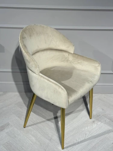 Стул обеденный Берклей D-1202D, бежевый/золото