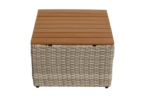 Набор мебели Окланд  арт.GS003 светло-серый, серый 1 уп. (стол поливуд+2 дивана ротанг светло-серый, подушки серые) "Garden story"