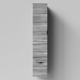 Пенал Марко 30 подвесной, дверь и ящик, ручки Хром, Лиственница структурная контрастно-серая ПВХ 64202, левый