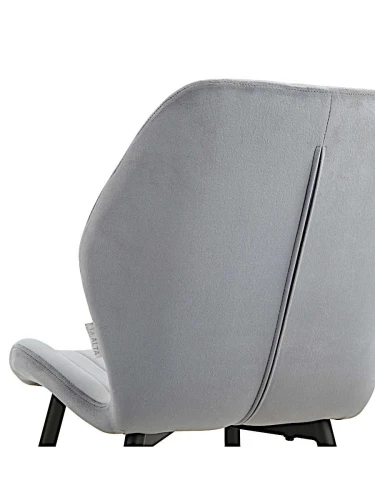 DC825 Стул мягкий, СЕРО-ГОЛУБОЙ#G62-85 велюр, каркас металл черный КРУГЛЫЙ