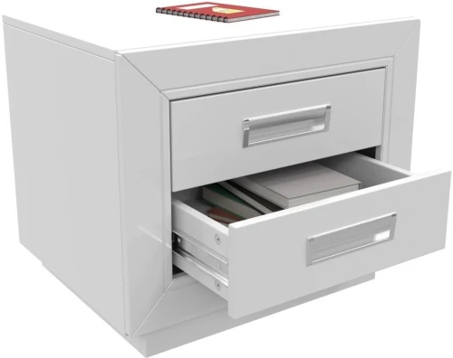 Тумба «Эстель 2Я» КМК 0738.8-01, Белый/ Белый глянец