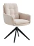 DC24020 Стул мягкий поворотный 180* с подлокот,БЕЖЕВЫЙ каркас металл черный КВАДРАТ