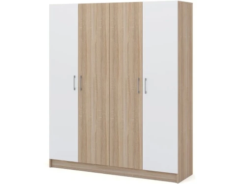 Шкаф «Алёна» 4-х дверный (без зеркал), Дуб сонома/Белый