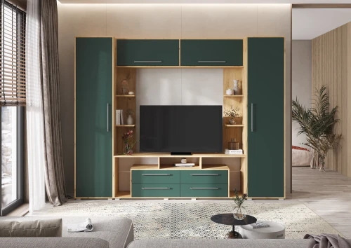 Гостиная Гармония, Браш Мени Грин, Дуб Крафт