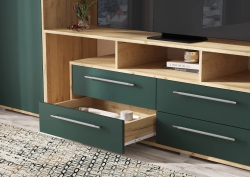 Гостиная Гармония, Браш Мени Грин, Дуб Крафт