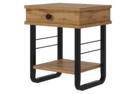 Тумба прикроватная ГРЕТА ММД 205 чёрный/дуб вотан