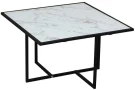 Скарлетт стол журнальный квадратный с рамкой Белый мрамор/черный