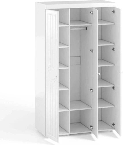 Шкаф 3-х дверный с 1-м зеркалом Монако МН-54 белое дерево