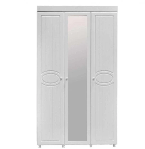 Шкаф 3-х дверный с 1-м зеркалом Монако МН-54 белое дерево