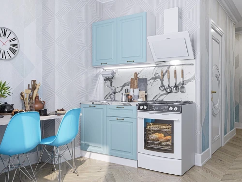 Модульная прямая кухня Ницца-05 Голубой