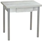 Эко 80х60 стол обеденный раскладной с ящиком / Ясень светлый/металлик Эко 80х60 стол обеденный раскладной с ящиком / Ясень светлый/металлик