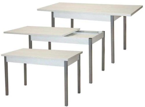 Стол обеденный Бродвей Бетон белый / металлик