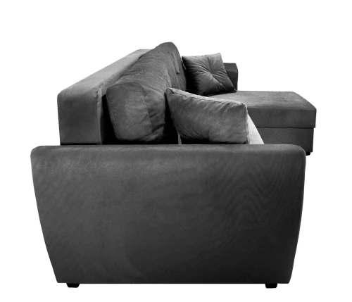 Диван угловой Амстердам велюр черный 160