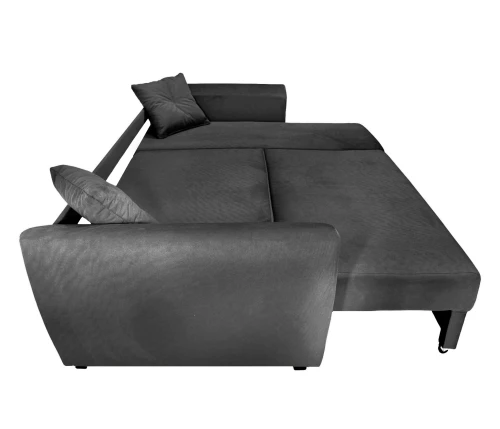 Диван угловой Амстердам велюр черный 160