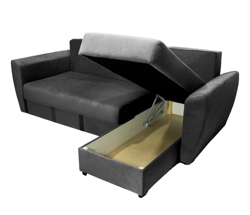 Диван угловой Амстердам велюр черный 160
