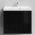 Тумба Тач 70 подвесной, черный глянец Vodok с раковиной в комплекте
