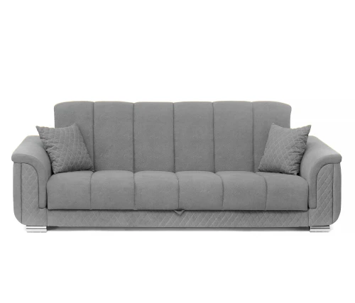 Диван прямой, книжка "Стамбул", флок  серый, 120 ППУ+НПБ