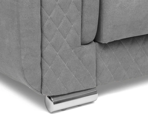 Диван прямой, книжка "Стамбул", флок  серый, 120 ППУ+НПБ